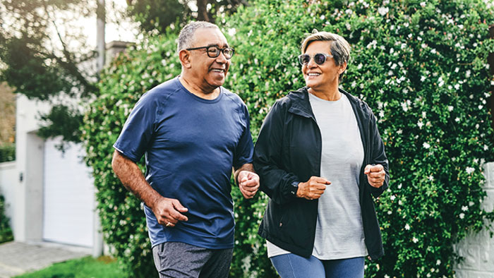 Man and woman jogging